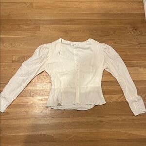 FRAME ivory silk Button-Up Women's Blouse